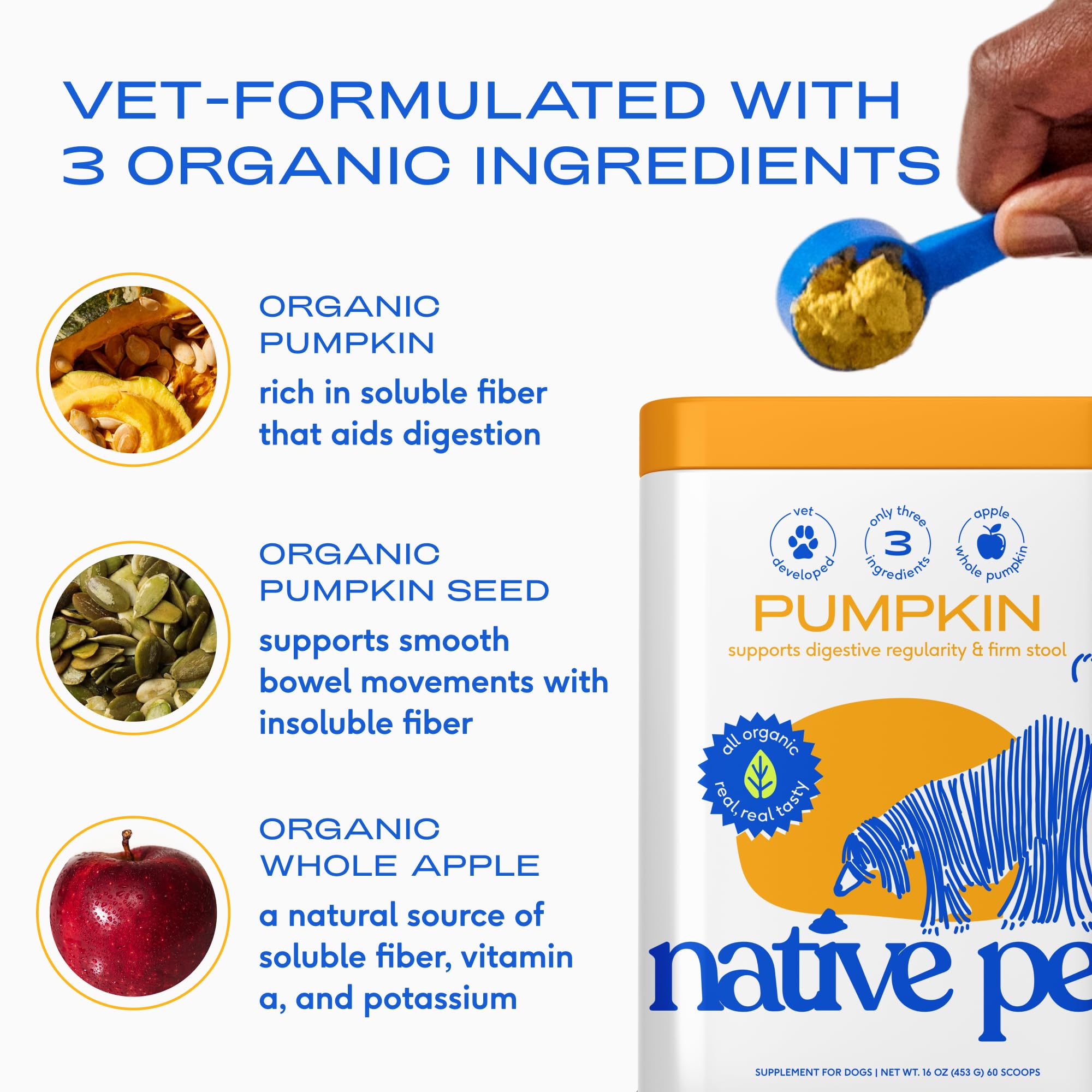 Native Pet Yak Chews for Dogs (5 Small Chews) & Organic Pumpkin for Dogs (8 oz.) - All Natural Dental Sticks for Pups Made with Yak Cheese for Aggressive Chewers and All-Natural, Organic Fiber for Pup - Image 5