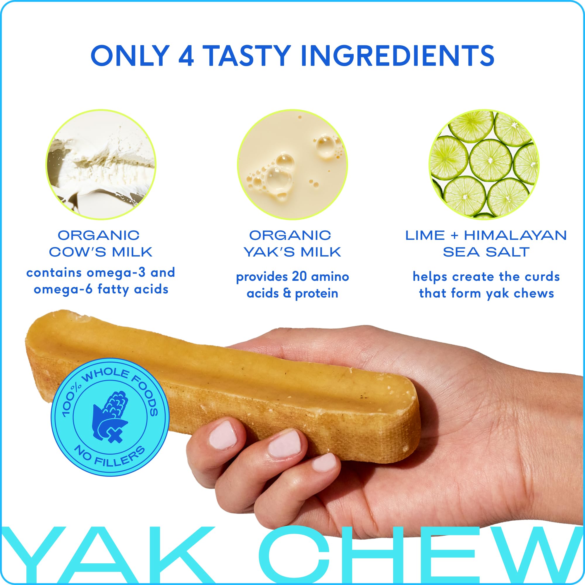 Native Pet Gut & Gnaw Bundle: 60 Scoops GutWell Power Poop - Digestive Enzymes & Fiber for Dogs & 5 Small Yak Cheese Himalayan Dog Chews - Long Lasting Dental Sticks - Image 4