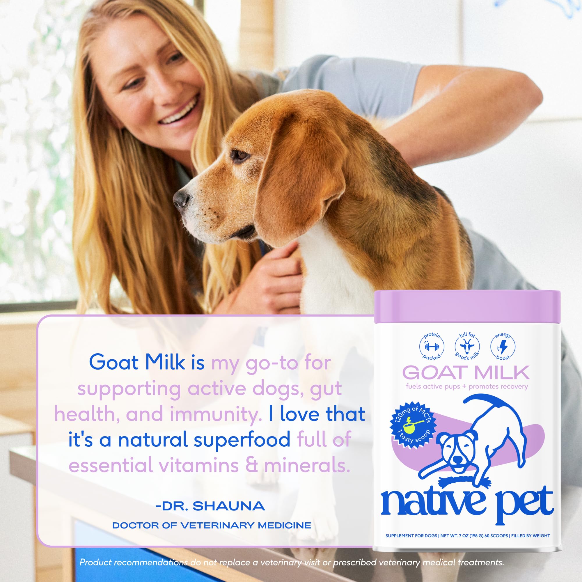 Native Pet Goat Milk Powder for Dogs (60 Scoops) & Probiotics for Dogs (30 Scoops) - Probiotics Powder for Digestive Health, Gut Support, & Immune Boost - Organic Goat Milk Powder - Image 6